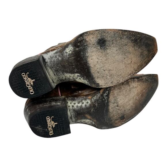 Old Gringo Marsha Western Cowboy Boots 6 Pink Brown Leather Embroidered Boho - Picture 7 of 8